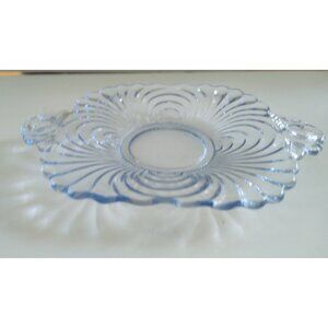 Cambridge CAPRICE MOONLIGHT BLUE tab handled candy dish 1950's